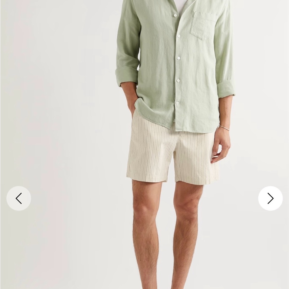 NWT MR P. - Pinstriped Cotton-Blend Twill Shorts